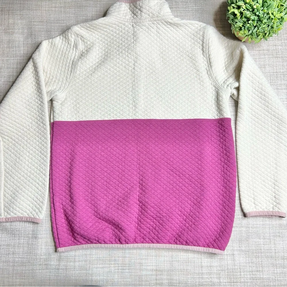 L. L. Bean quilted 1/4 snap color block pullover, kangaroo pocket, item 514059